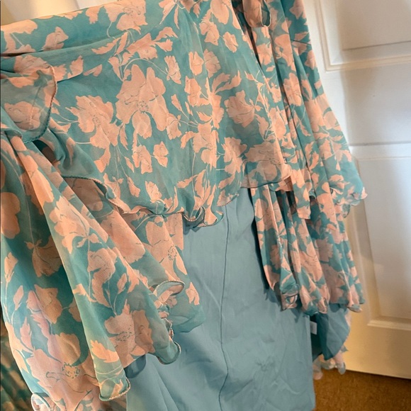 Hutch Trinity Ruffled Chiffon Wrap Maxi Dress Anthropologie - Picture 7 of 11